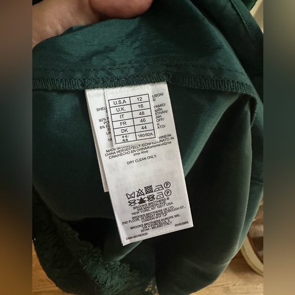 NEW Brooks Brothers dark green lace dress for Holidays, size 12 - Picture 3 of 12